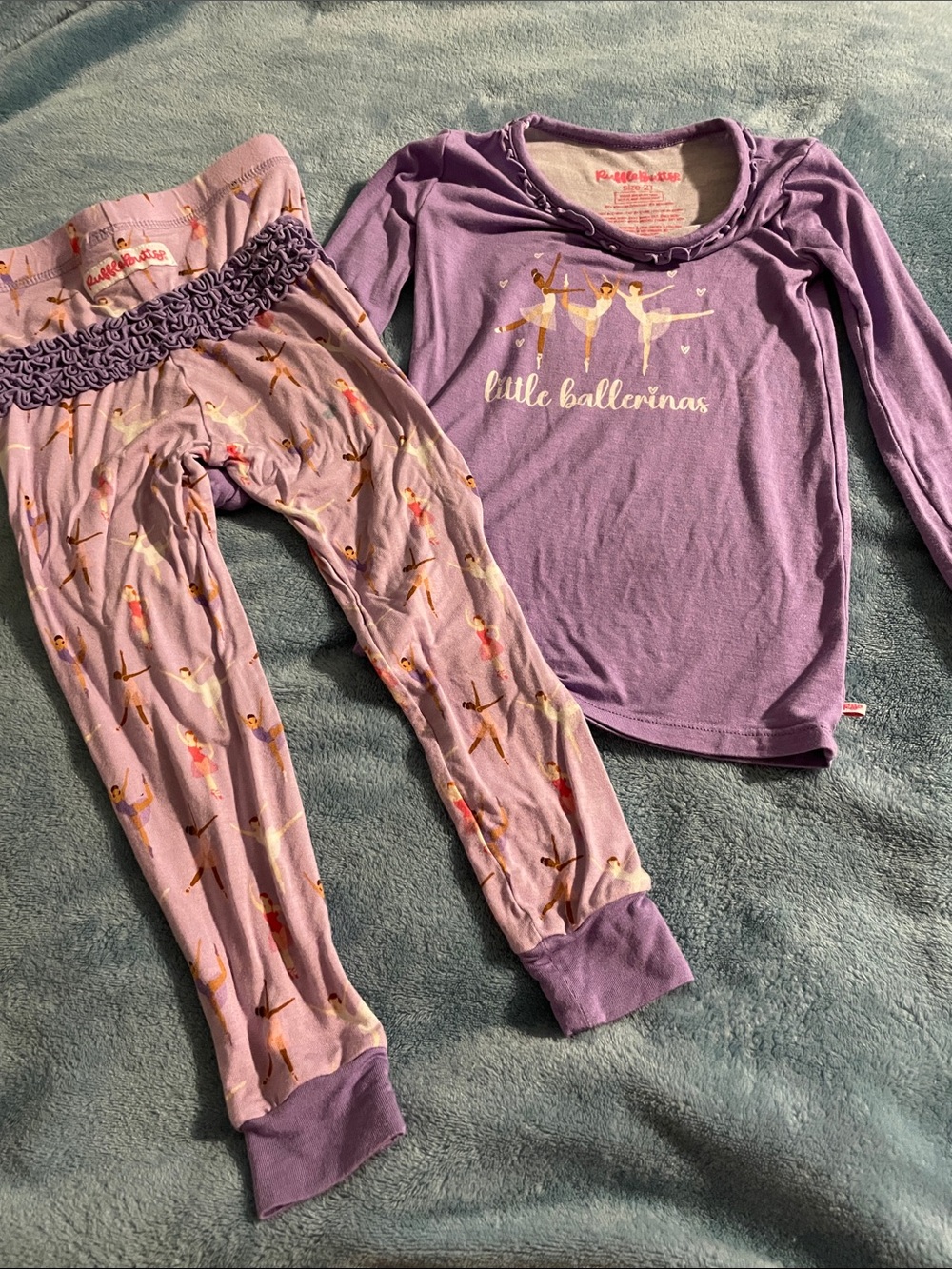 Ruffle Butts Purple 'Little Ballerinas' Pajama Set